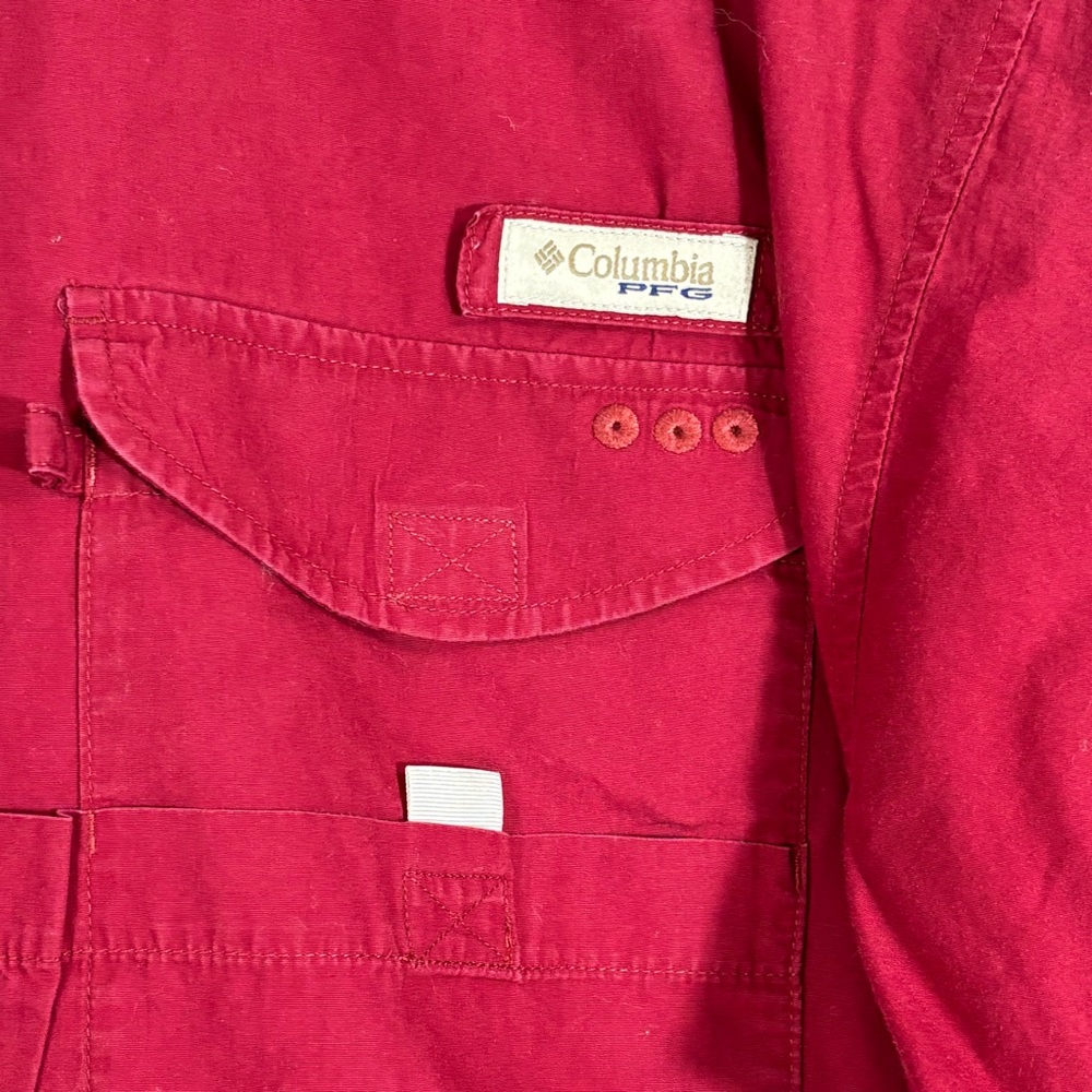 Columbia Men's Short Sleeve Alabama Button-Front Outdoor ShirtSize L Roll Tide - Picture 2 of 9